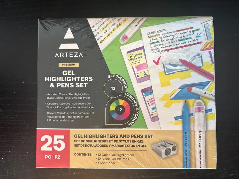 Arteza Gel Highlighters & Pen Set